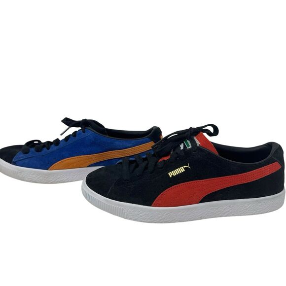 PUMA Suede VTG Teams Low Black Burnt Red Men’s Sz 9.5 - Picture 4 of 7